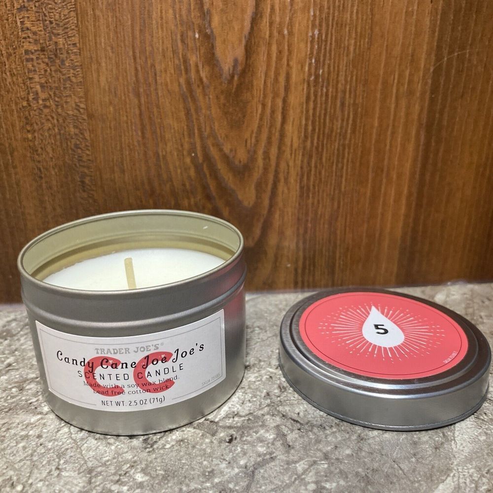 Trader Joe's Scented Candle Candy Cane NEW 2.5 OZβ Christmas